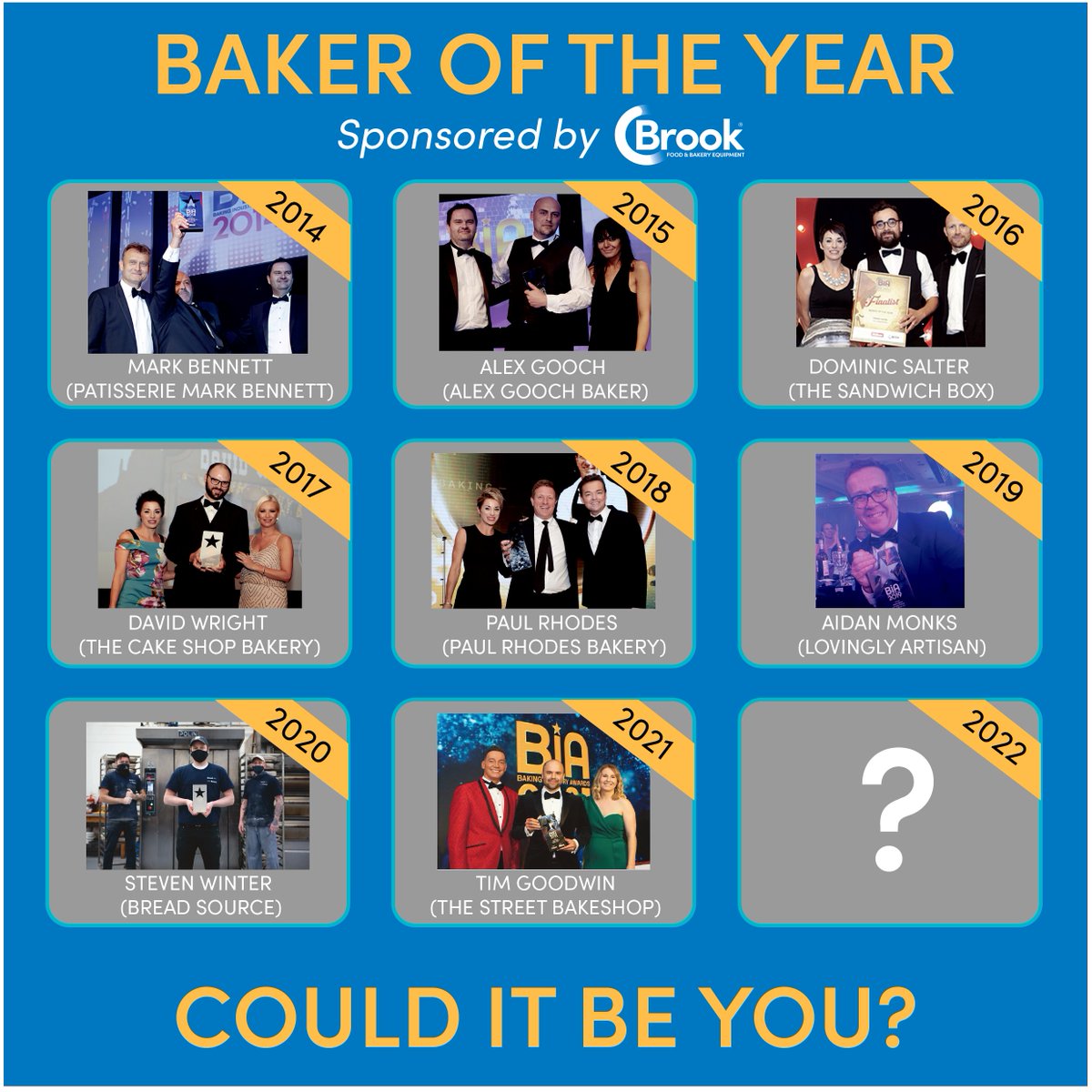 Brook Food & Bakery Equipment (@brook_food) on Twitter photo COULD YOU BE THE NEXT BAKER OF THE YEAR?
Follow the link in our BIO to enter!
#bakeryawards #bakeroftheyear #bakery #baking #baker #awards <a href="/britishbaker/">British Baker</a> COULD YOU BE THE NEXT BAKER OF THE YEAR?
Follow the link in our BIO to enter!
#bakeryawards #bakeroftheyear #bakery #baking #baker #awards <a href="/britishbaker/">British Baker</a>