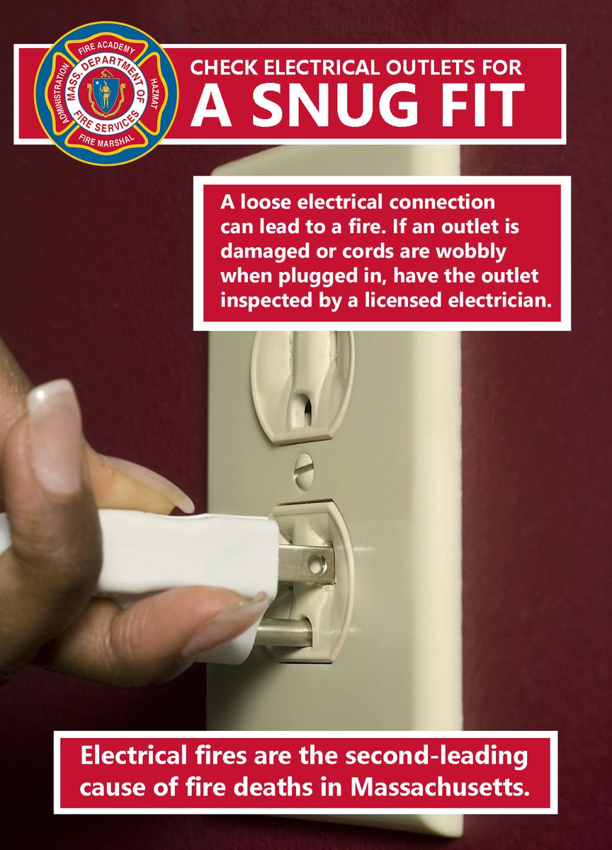 May is #ElectricalSafetyMonth. Did you know that a loose electrical connection can cause a fire? If an outlet is damaged or cords are wobbly when plugged in, have the outlet checked by a licensed #electrician. More electrical safety tips:  ow.ly/vXlF50IYwPE