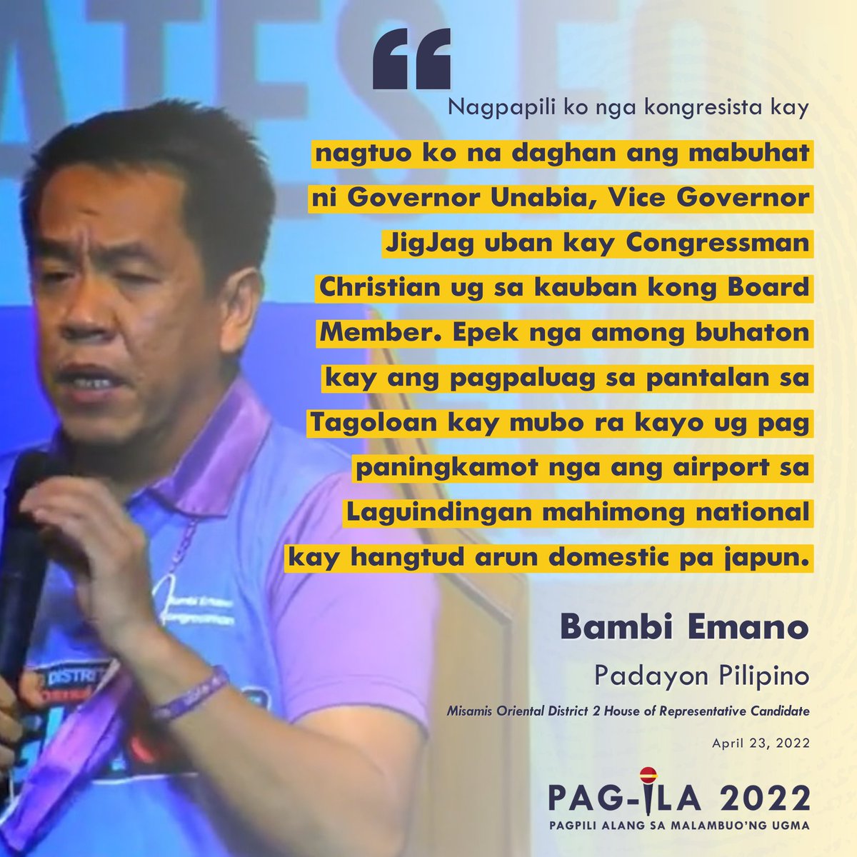 PagIla2022's tweet photo. The candidates for the 𝐌𝐢𝐬𝐚𝐦𝐢𝐬 𝐎𝐫𝐢𝐞𝐧𝐭𝐚𝐥 𝐇𝐨𝐮𝐬𝐞 𝐨𝐟 𝐑𝐞𝐩𝐫𝐞𝐬𝐞𝐧𝐭𝐚𝐭𝐢𝐯𝐞𝐬 have their own agenda, platforms, and plans to make Misamis Oriental a more livable city. Read their statements below as they present to you their visions for our province. https://t.co/JWuIuESbeu