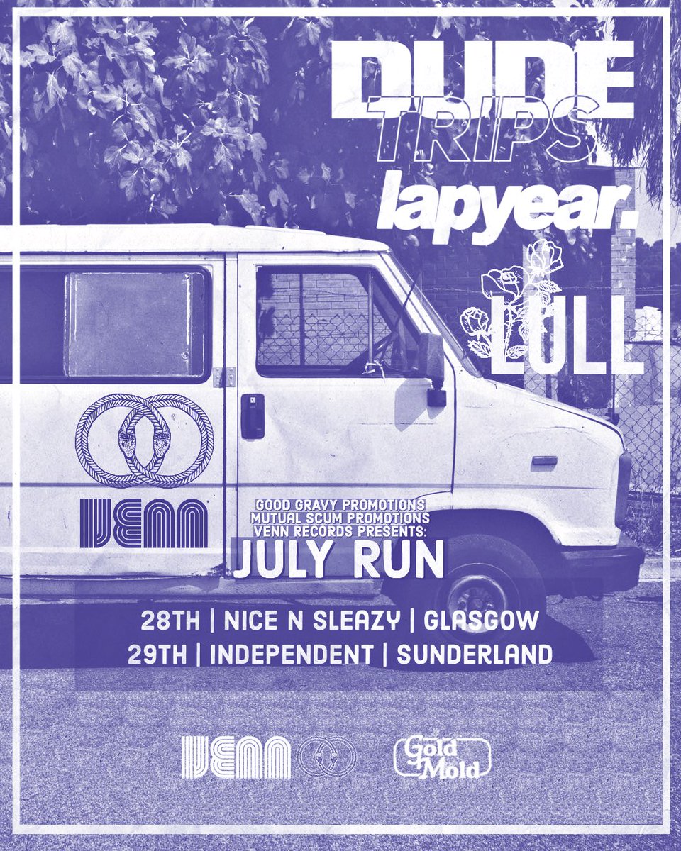 Excited to announce we’ll be headed out this July on a rotating headline with our new mates <a href="/LULLmusicuk/">LULL</a> &amp; <a href="/lapyear/">lapyear.</a> 🖤🚐

More dates to be announced, tickets can be found here 👇🏼

linktr.ee/Dudetripsuk
