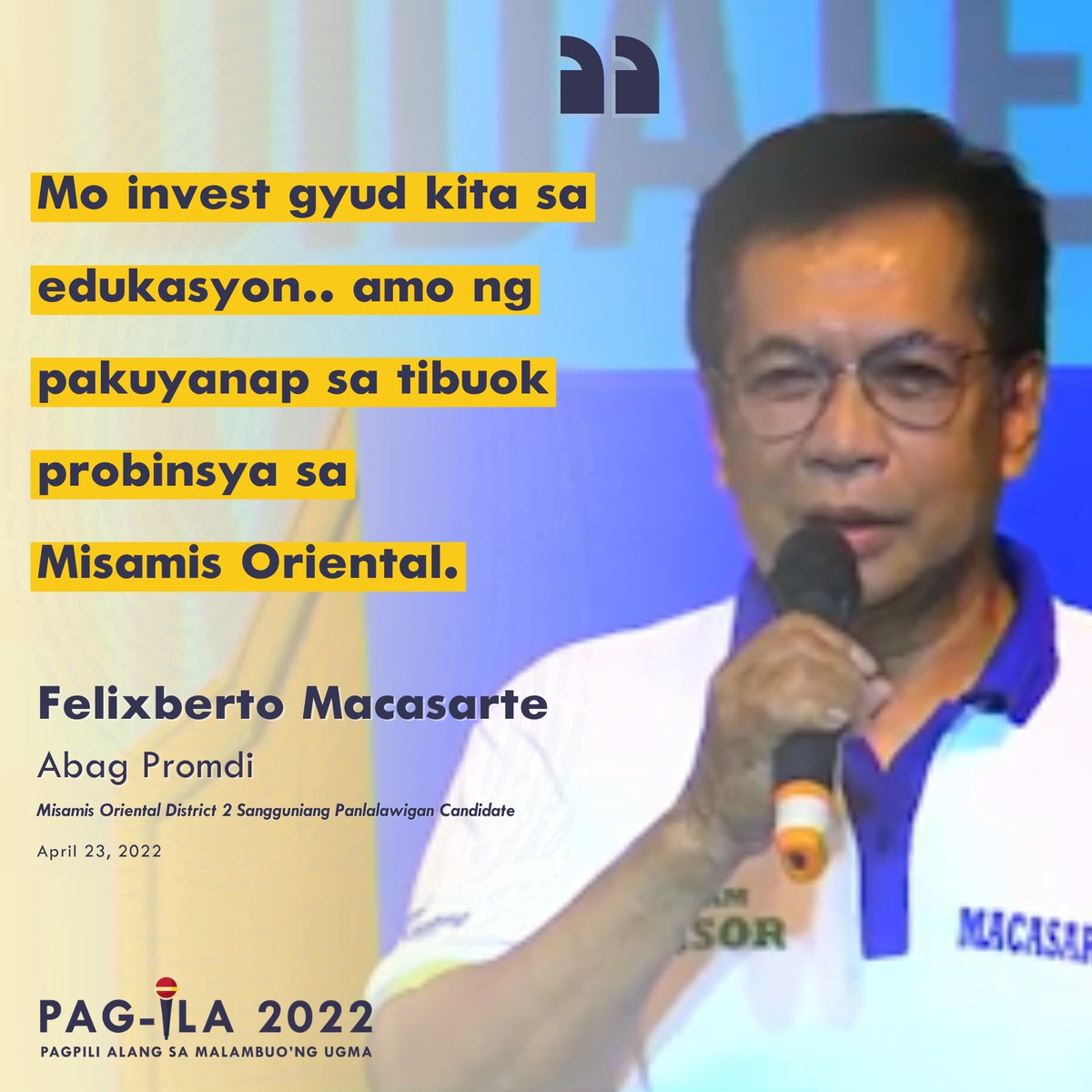 PagIla2022's tweet photo. Mga Higala, let us use this time to discern on our choices and choose the best candidate for our locality.

#Pagila2022
#XavierAteneo
#MakeItHappen
#XUElectoralParticipation2022 https://t.co/lMbe2uUhoE