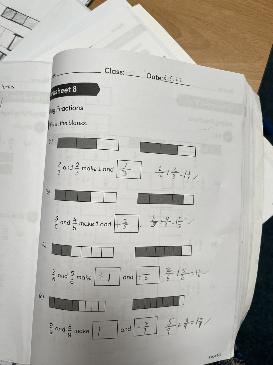 StBernardsep's tweet photo. Excellent work on adding fractions in Team 4 today. #stbmaths https://t.co/Tvn6ccMEAb