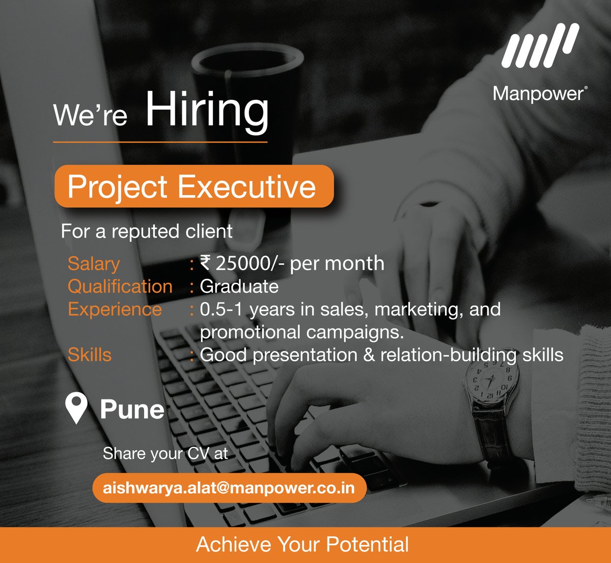 ManpowerGroupIn's tweet photo. All talented #brand representatives and #project executives, the time has come for you to shine!
We're hiring for a reputed client. If you fit the match, send your resume on the mentioned Email!
#manpowergroup #Hiring #brandrepresentative #projectmanagement #manpowergroupin https://t.co/hzllTk5sX0