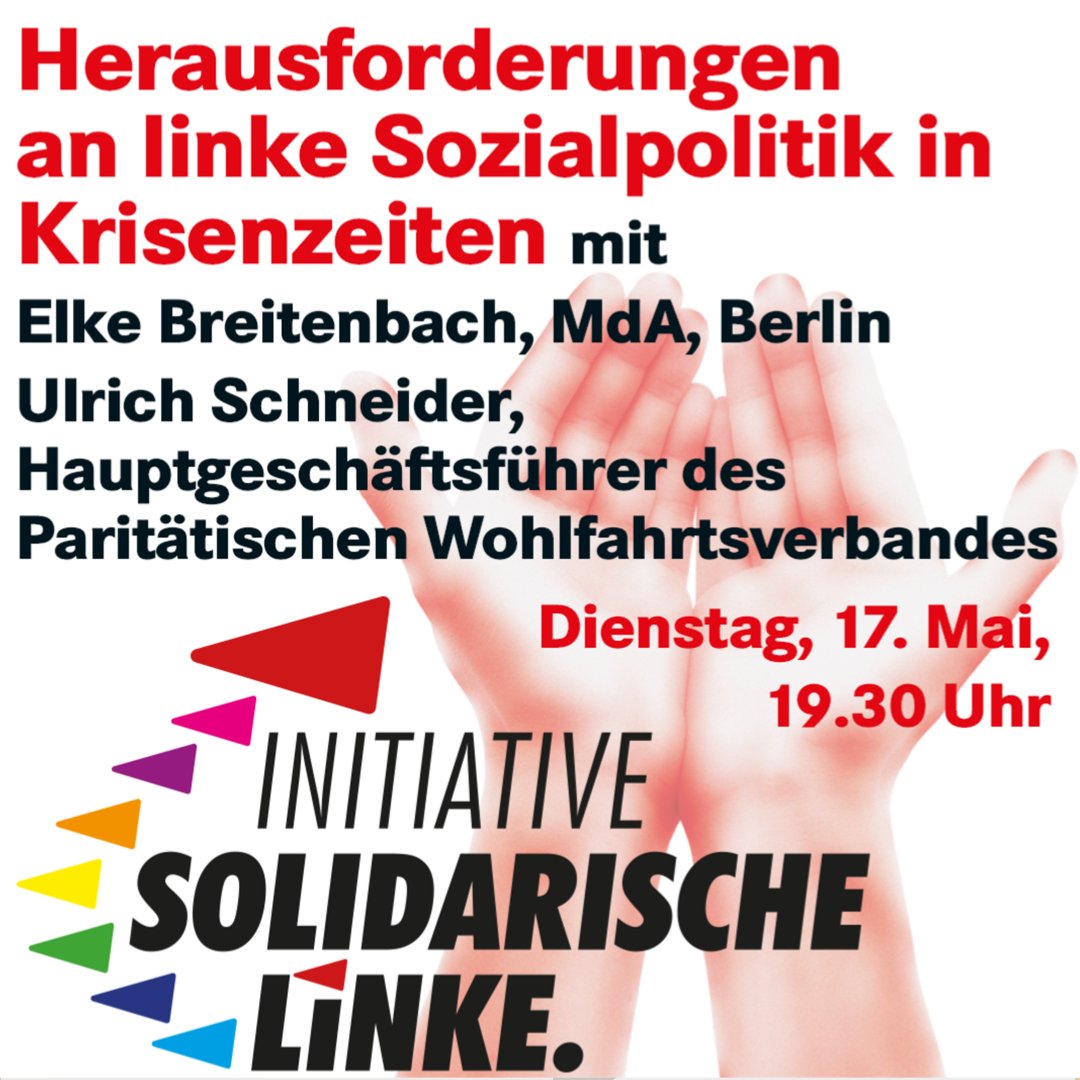 Soli_Linke's tweet photo. Wie kann sich @dielinke in ihrem Herzensthema, der Sozialpolitik, neu aufstellen? Und was hat das alles mit den aktuellen Krisen zu tun?
Darüber reden @ElkeBreitenbach (MdA) und @UlrichSchneider (@Paritaet).

Eine Veranstaltung von #SolidarischeLINKE:
https://t.co/dEJFbhph4i https://t.co/K2lSGdhFur