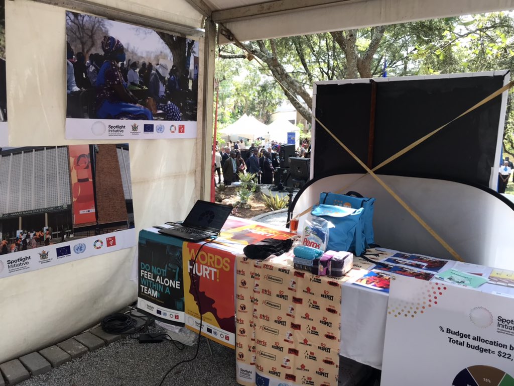UNFPA_Zimbabwe's tweet photo. Today we are at the European Union Day where we are showcasing the work we are doing being with the support of @euinzim under the @GlobalSpotlight #HealthDevelopmentFund @Emuia @abbiemse @DagmarHanisch @TimoOlkkonen https://t.co/CkdR3FR8FF