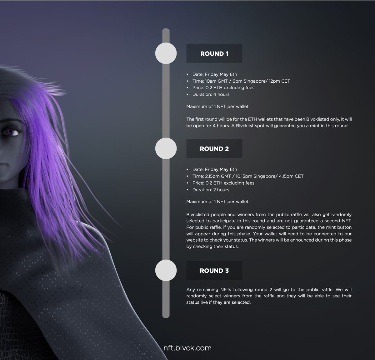 Blvcklisted Mint is LIVE🏴Public raffle will open at 2.15pm GMT only on nft.blvck.com.