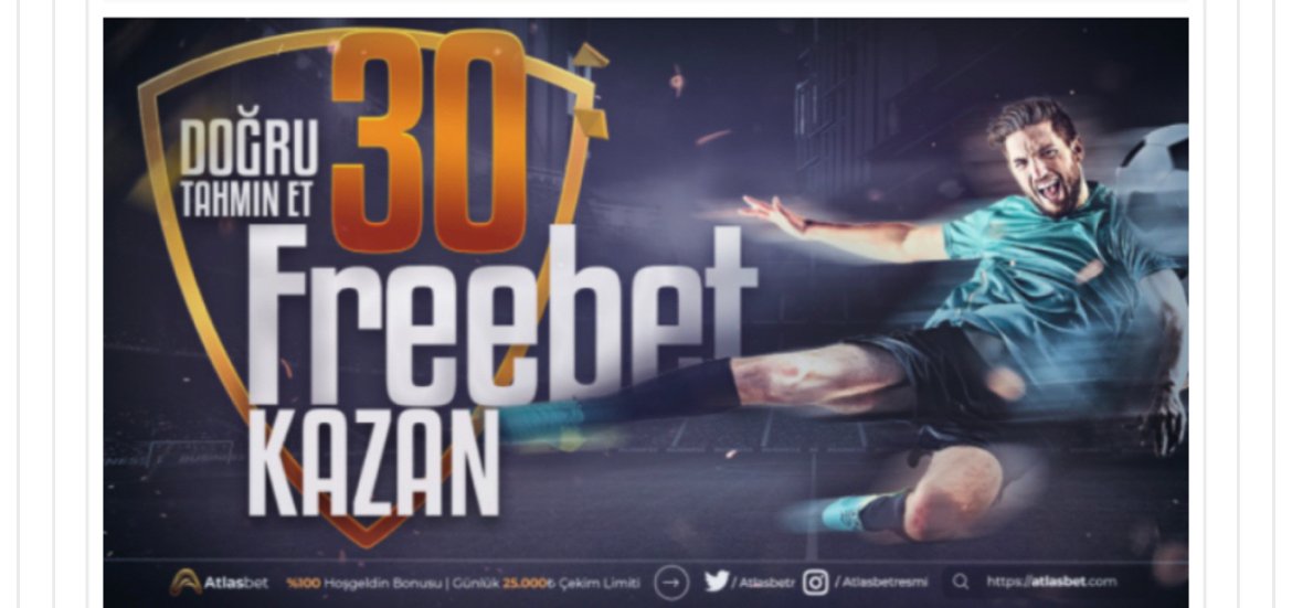 📢Atlasbet 30TL #Freebet 
Ödüllü Tahmin Etkinlik

⚽Lille🆚Monaco⚽
🎁İlk gol aralığını tahmin et 
💰30TL #Freebet kazan

📍Rt Fav 5 ark etiket
📍Twitter ve telegram takip şart❗
📍t.me/iddaabonusforum 🎁Forum konusundan katılım yap

👇👇
Katılım:iddaabonus5.com/bahisforumu/at…
