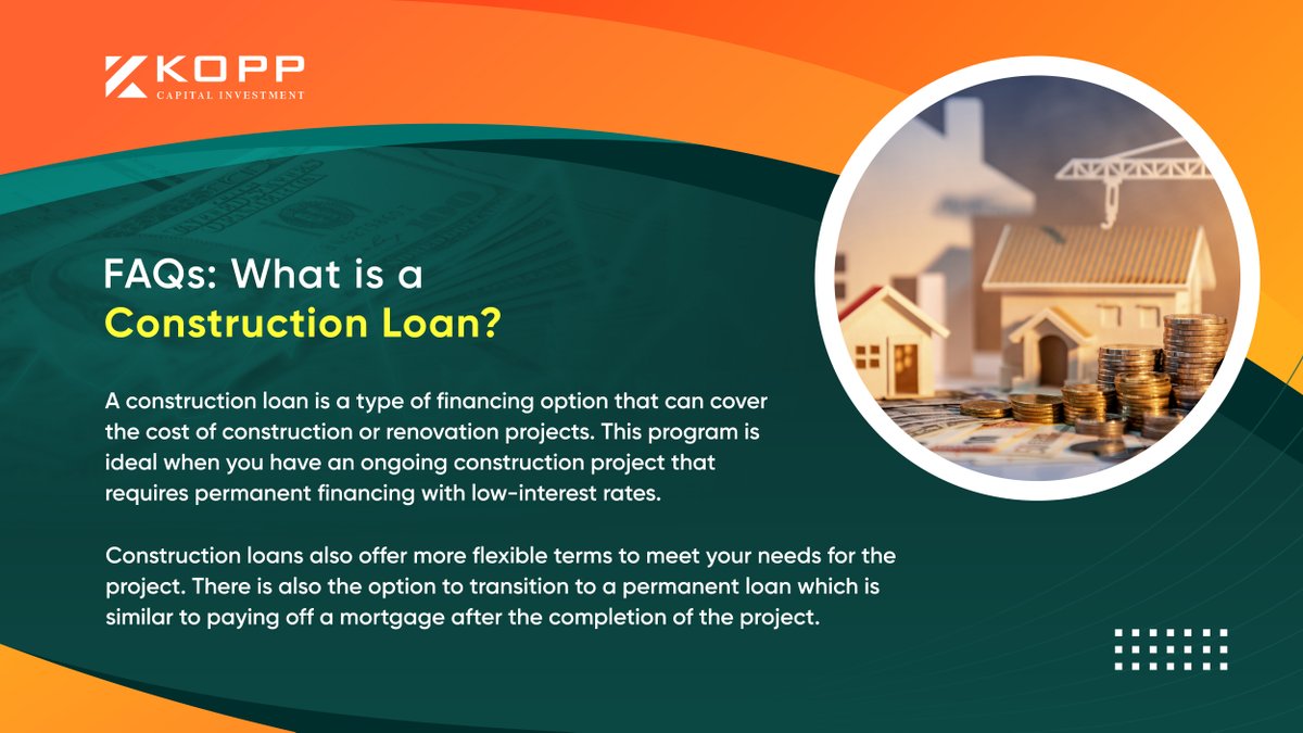 FAQs: What is a Construction Loan?

#FAQs #FinancingOption #ConstructionLoan #LowInterestRates #FinancingServices