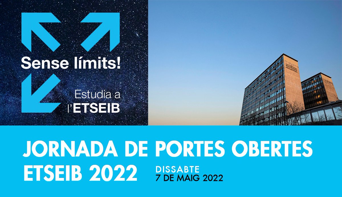 ETSEIB (@etseib_upc) on Twitter photo 🔝 Avui dissabte 7 de maig, a l'Escola Tècnica Superior d'Enginyeria Industrial de Barcelona (#ETSEIB) realitzem una sessió informativa presencial destinada a tothom que vulgui informar-se sobre els graus de <a href="/la_UPC/">Universitat Politècnica de Catalunya (UPC)</a> que oferim.
etseib.upc.edu/ca/estudis/not… 🔝 Avui dissabte 7 de maig, a l'Escola Tècnica Superior d'Enginyeria Industrial de Barcelona (#ETSEIB) realitzem una sessió informativa presencial destinada a tothom que vulgui informar-se sobre els graus de <a href="/la_UPC/">Universitat Politècnica de Catalunya (UPC)</a> que oferim.
etseib.upc.edu/ca/estudis/not…
