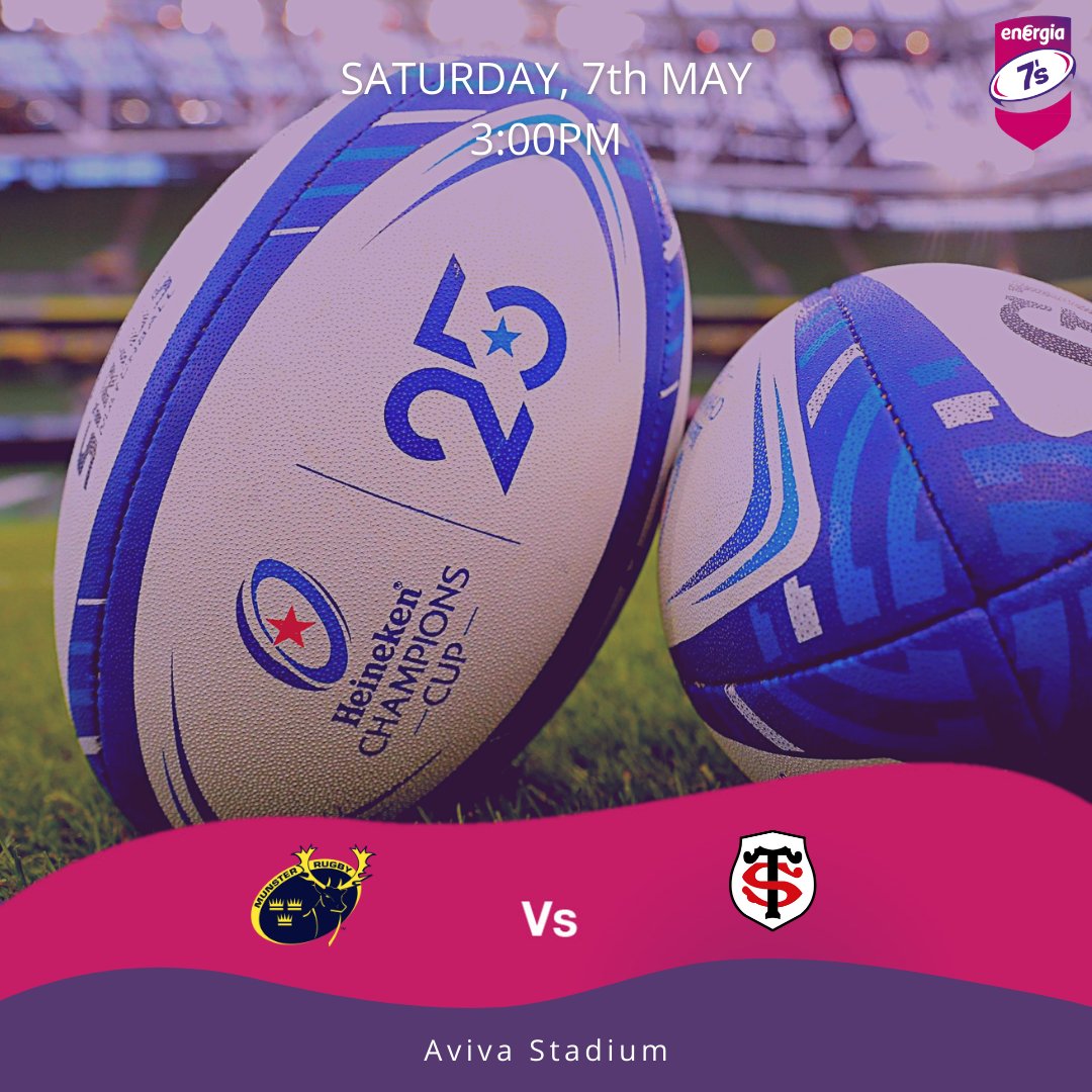 It’s the Quarter Finals of the Champions Cup this weekend! This afternoon, Munster will face Stade Toulousain in the Aviva Stadium at 3pm and Leinster will take on Leicester at 5.30pm in Mattioli Woods Welford Road Stadium.