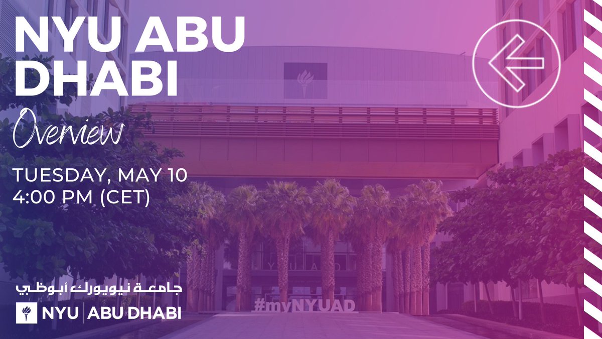 IIEeurope's tweet photo. 🎓 It's never too early in the year to start thinking about your university options! In our upcoming online session on Tuesday, May 10 at 4pm CET, we'll be giving a general overview of @NYUAbuDhabi. Sign up here: https://t.co/d5HfPUN29w @MeetNYU https://t.co/zm1MfqCYxM