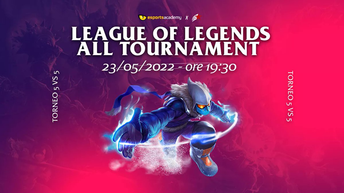 AllLiGamers's tweet photo. @esy_2017 
League of Legends - All Tournament
23 maggio 2022 / ore 19:30
Il gong è pronto a suonare. Iniziano su eSports Academy i tornei di League of Legends in collaborazione con ALL LITTLE GAMMERS.
https://t.co/ydjJEPbzos
#LeagueOfLegends #League_of_Legends  #twitch #RiotGames https://t.co/Hpfb6Tvtfp