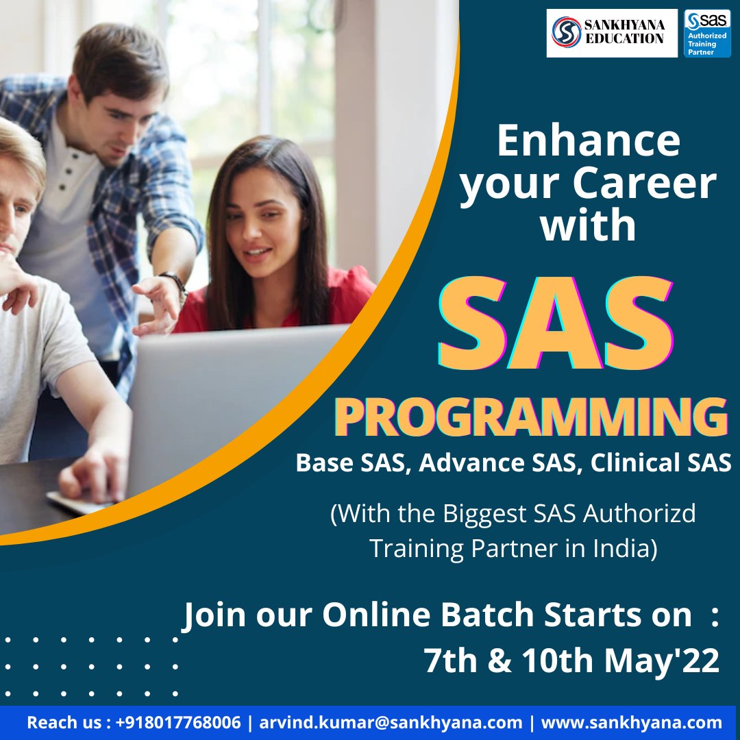 sankhayana's tweet image. Reach us: +91 8017768006, arvind.kumar@sankhyana.com,
sankhyana.com
#SASATC #DataAnalytics #Analytics #datascience #datacleaning #dataanalysis #dataanalytics   #statistics #upskill #machinelearning #pharma #medicine #training #leader #india