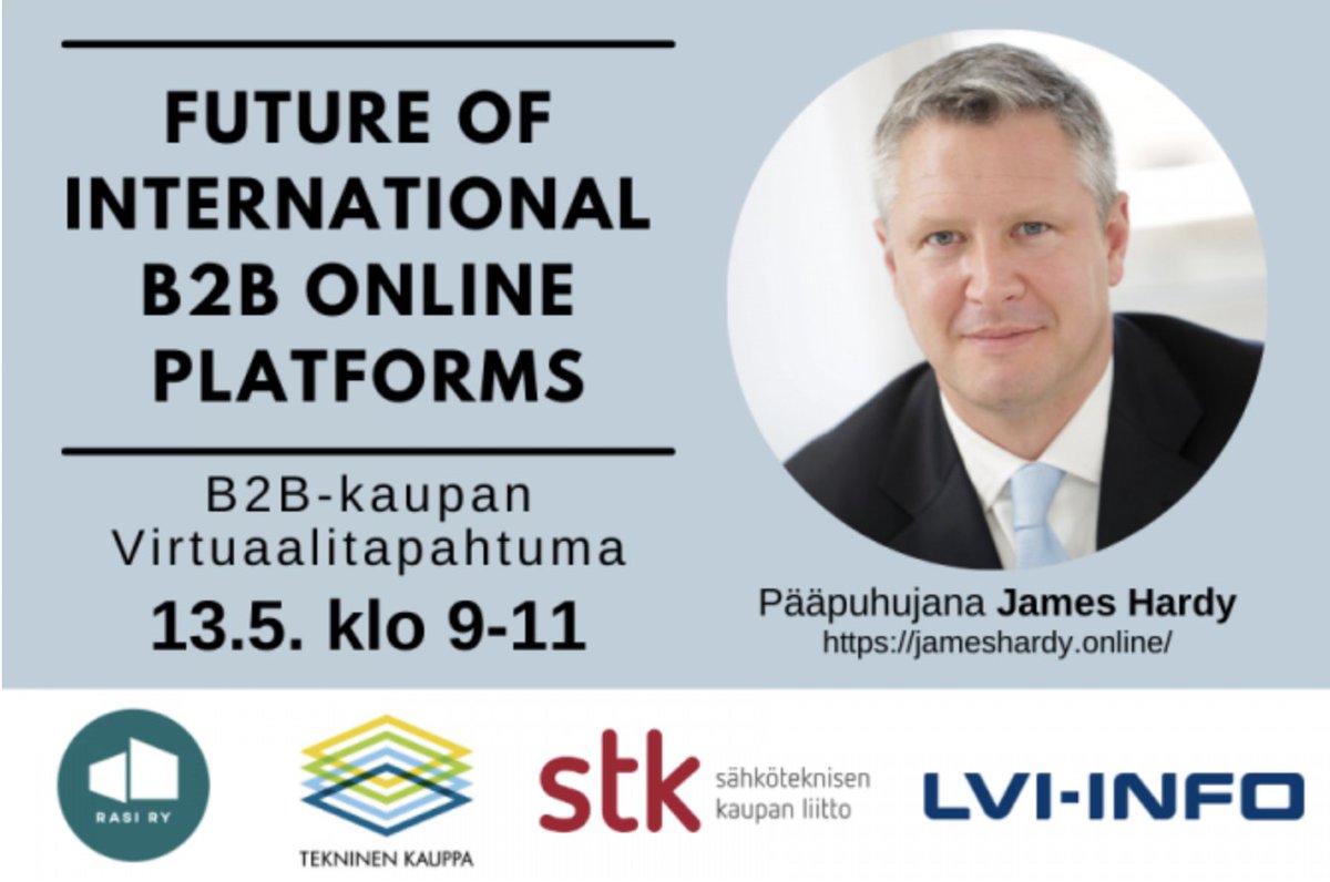 STKliitto's tweet photo. Miten verkkokauppa ja -alustat vaikuttavat b2b-tukkukauppaan tulevaisuudessa? Tule kuulolle webinaariimme pe-aamuna 13.5. Lue lisää ja ilmoittaudu tästä: https://t.co/ddiwtQiNJw https://t.co/1l5hfR9HHV
