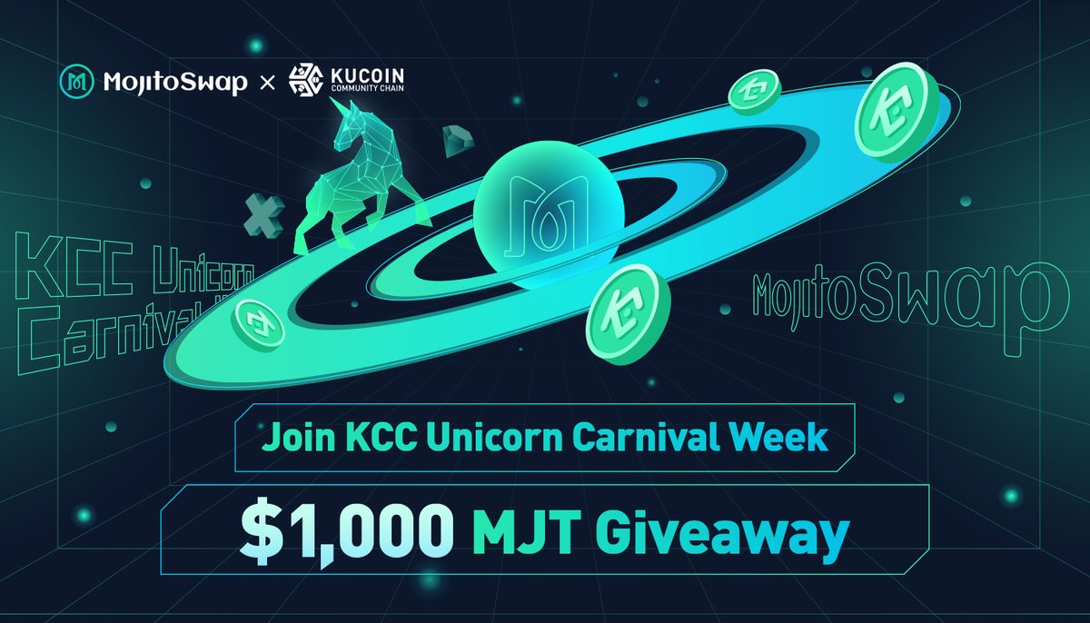 KCC Unicorn Carnival Week × $1,000 MJT Giveaway

We have prepared an additional $1,000MJT to support KCC Unicorn Carnival Week

1⃣ Set up your profile and join one team
2⃣ Join t.me/MojitoFinance

🎁$1000 MJT for 50 winners
Details：kccofficial.medium.com/join-the-kcc-u…