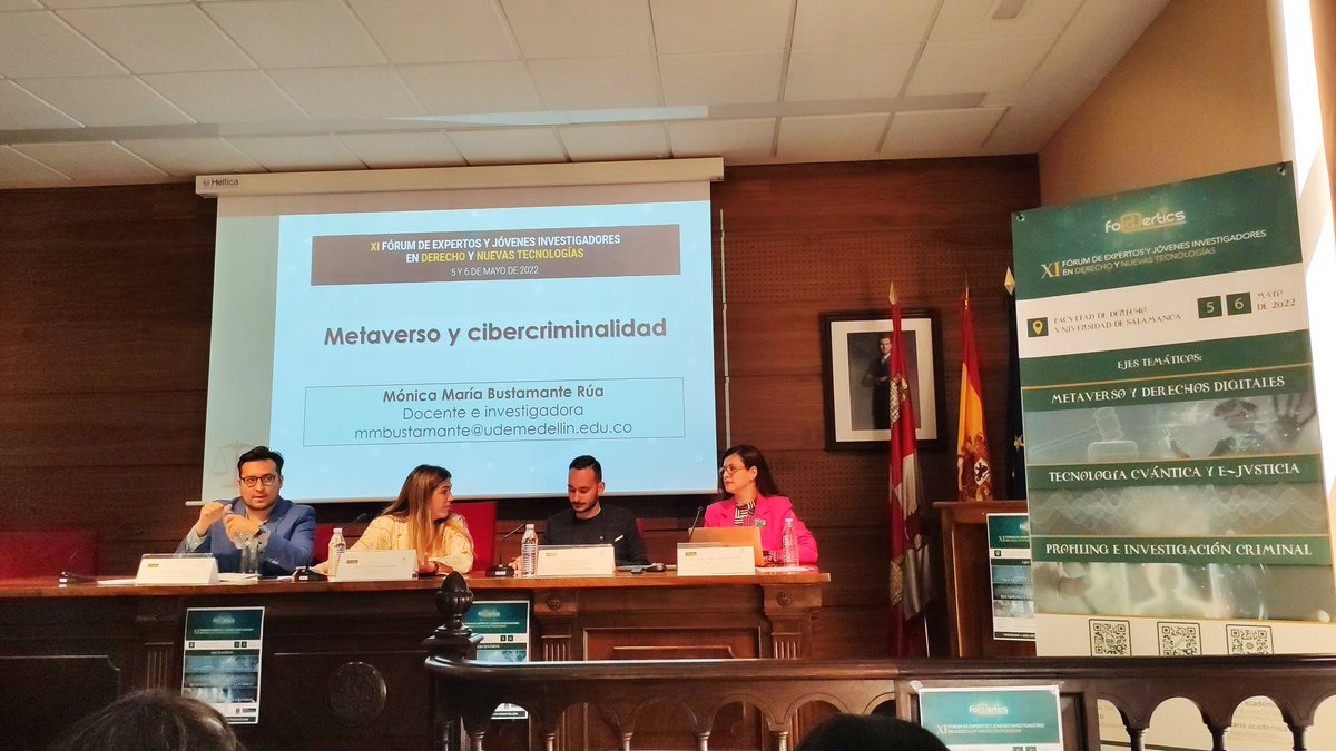 foderticsusal's tweet photo. Finalizamos la jornada matinal con diversas ponencias de la mano de Dña. M.María Bustamante, “METAVERSO Y CIBERCRIMINALIDAD”; D.Alejandro Platero, “¿Y SI NOS CASAMOS EN EL METAVERSO”; y D. Mauricio Figueroa, “MORIR EN EL METAVERSO: EL DERECHO EN LA ENCRUCIJADA DE LA PRIVACIDAD” https://t.co/H69VacREmZ