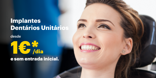 PNID_PT's tweet photo. Sim, é verdade. Desde 1€  por dia pode colocar um Implante Dentário para substituir o dente que perdeu. 

 Desde 1€/dia x36 meses sem juros. Valor estimado por dia. Sem entrada inicial. Valor desde 30,56€ por mês. TAN e TAEG da Linha de Crédito: 0%. PVP 1100€. https://t.co/UHJKYC1Cgy