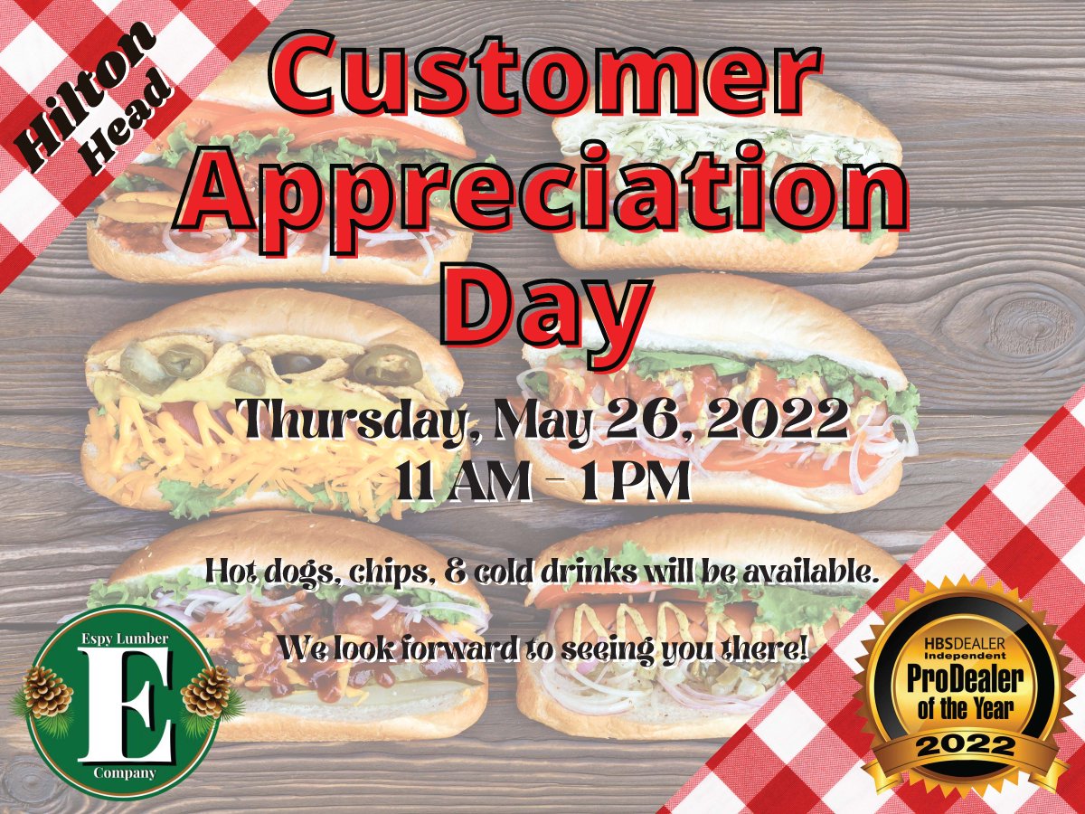 EspyLumber's tweet image. Join us on May 26th at the HH store for lunch! 

#ELCE #customerappreciation #loyalcustomerexperience #BakerOnTheGrill #thereisafreelunch #espygivesback #ihopeSugarbakerseesthis