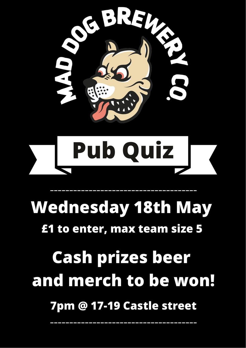 Don’t miss out on our first pub quiz! Get in contact to book a table ! 🐶