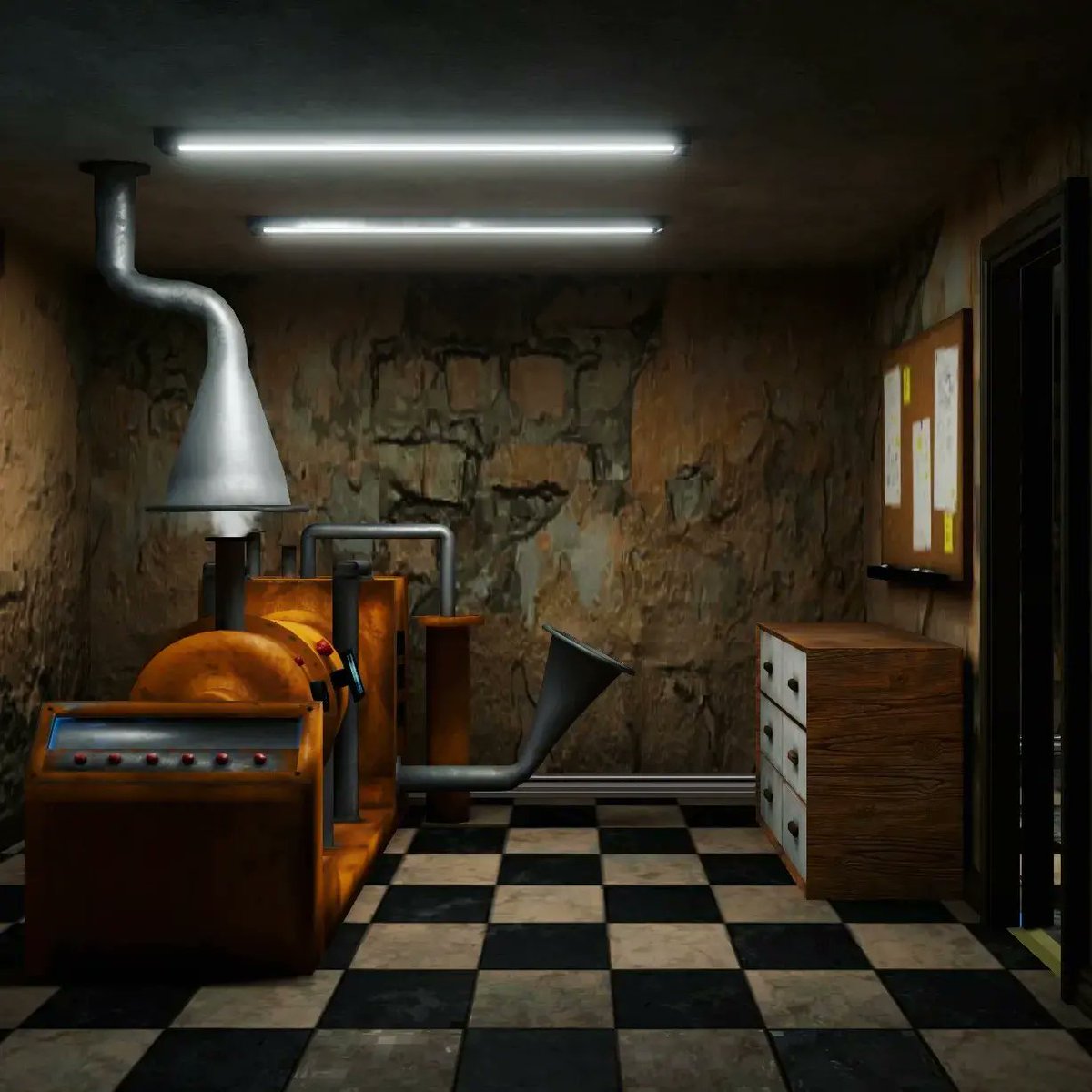 SoulHelixAR's tweet photo. This is the generator room in your #SoulHelixAR headquarters. 🏚️ Clearly, level 1 and 2 are not as shiny as fully upgraded and renovated level 3! 🌟 

#indiegamedev #gamedesign #madewithunity #indiegames #argame #substancepainter #blender3d #horrorgame #gamedev #AugmentedReality https://t.co/WmKU2MwmtG