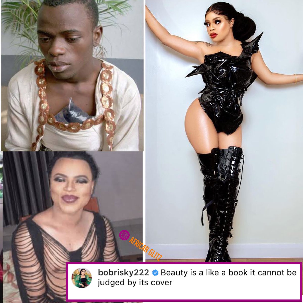 african_glitz's tweet photo. “BEAUTY is like a book, it can’t be JUDGED by its cover”- Popular Nigerian #MostTalkedAbout male Barbie and alleged #transwoman, BOBRISKY, with a reminder for y’all!
Whew! Departments, do y’all agree with #Bobrisky? 👀
•
•
•
:
•
•
•
#Africa #nigeria #ghana #trans #gay https://t.co/DUMKiZZU5a