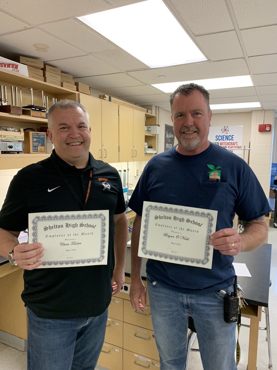 Congratulations to our Employees of the Month - Mr. Chris Tiesler and Mr. Bryan O’Neill.  Thank you for your dedication to our school community.