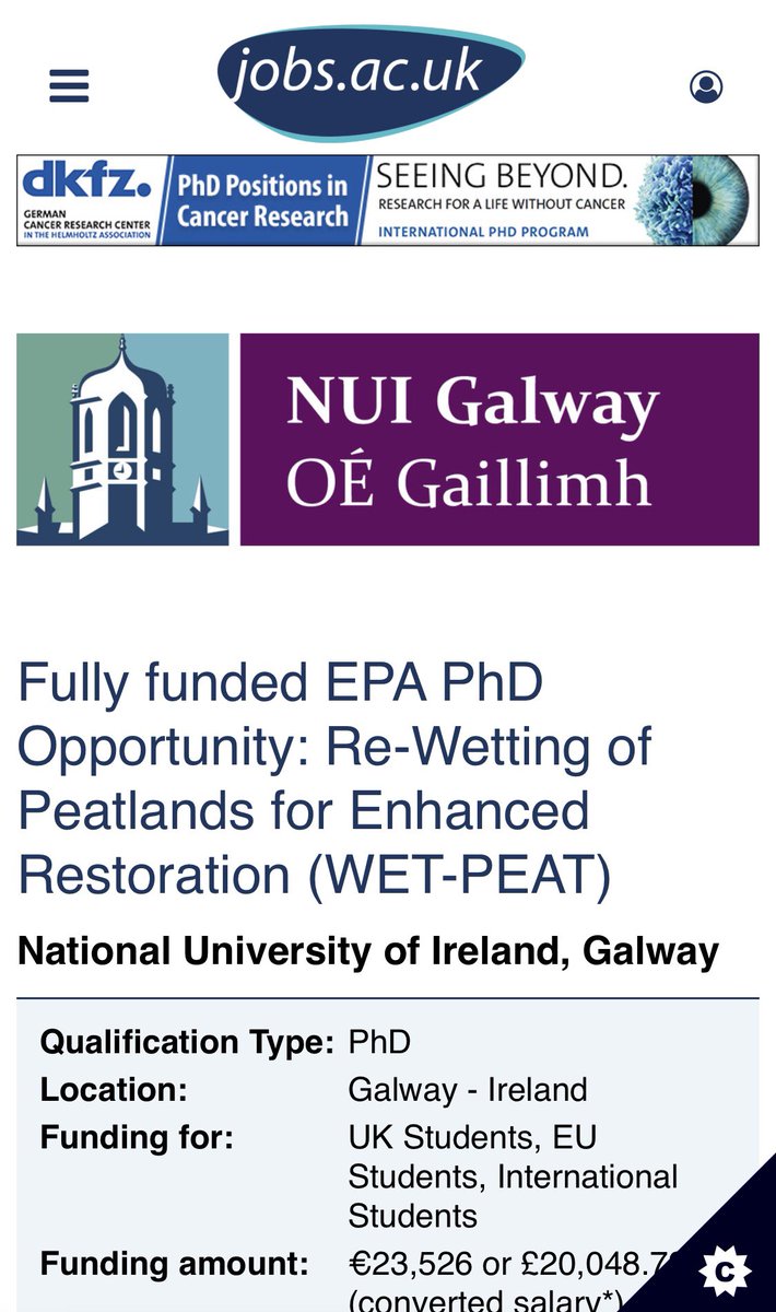 Wetpeat_nuig's tweet photo. Our PhD position on #peatlands #restoration is now posted at: https://t.co/Ls05yVPLo2 #irishbogs @BordnaMona @EPAResearchNews #coupmodel #swat #rewetting #remotesensing https://t.co/QtV69fsqyF