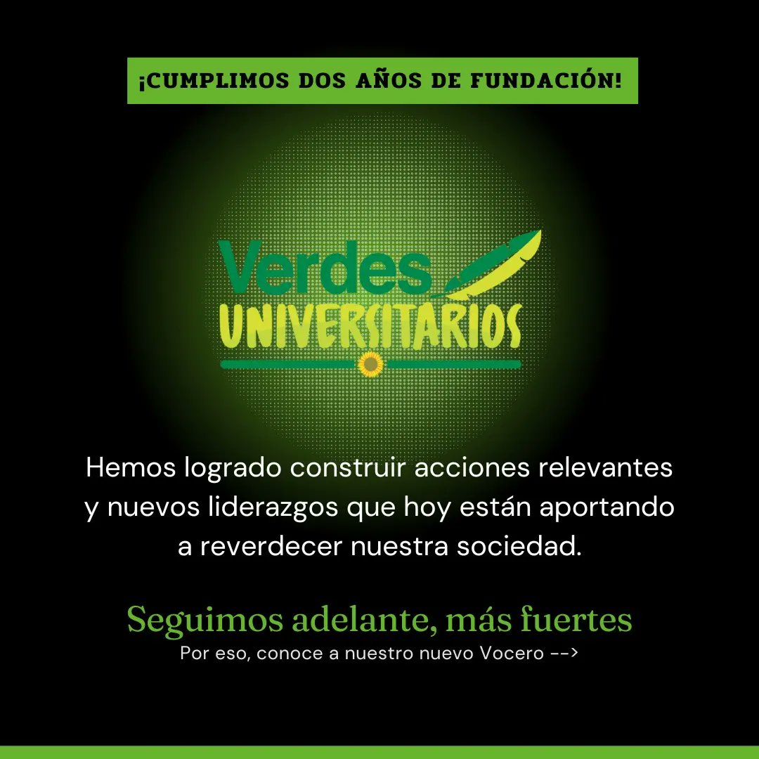 verdesuni_bta's tweet photo. ¡Ayer cumplimos dos años desde nuestra fundación! Construyendo nuevos liderazgos que hoy están aportando a nuestra sociedad desde espacios como los Consejos de Juventud 🌻 https://t.co/h6AB65M2to