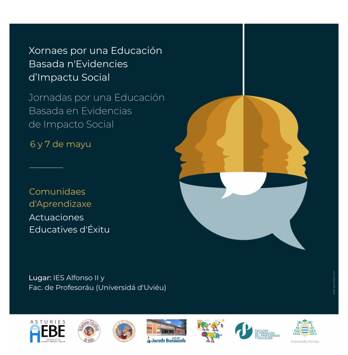 Hoy tendrán lugar las Jornadas por una Educación basada en Evidencias de impacto social y nos hace mucha ilusión la oportunidad de formarnos y compartir con la Comunidad nuestra humilde experiencia. Un acontecimiento muy especial del que es un honor formar parte. #Xornaes_AEE