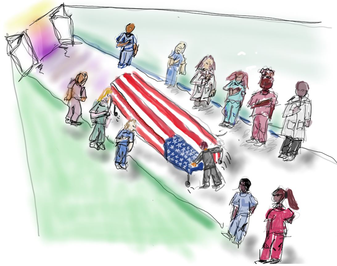 SusanNathan13's tweet photo. Hard to describe what it's like to participate in a Final Salute at a VA medical center. Sad, beautiful, respectful, dignified. Privilege caring for #veterans.    https://t.co/fV3cptmRCa #VABoston #hospice #PalliativeCare https://t.co/xygP3uhPIA