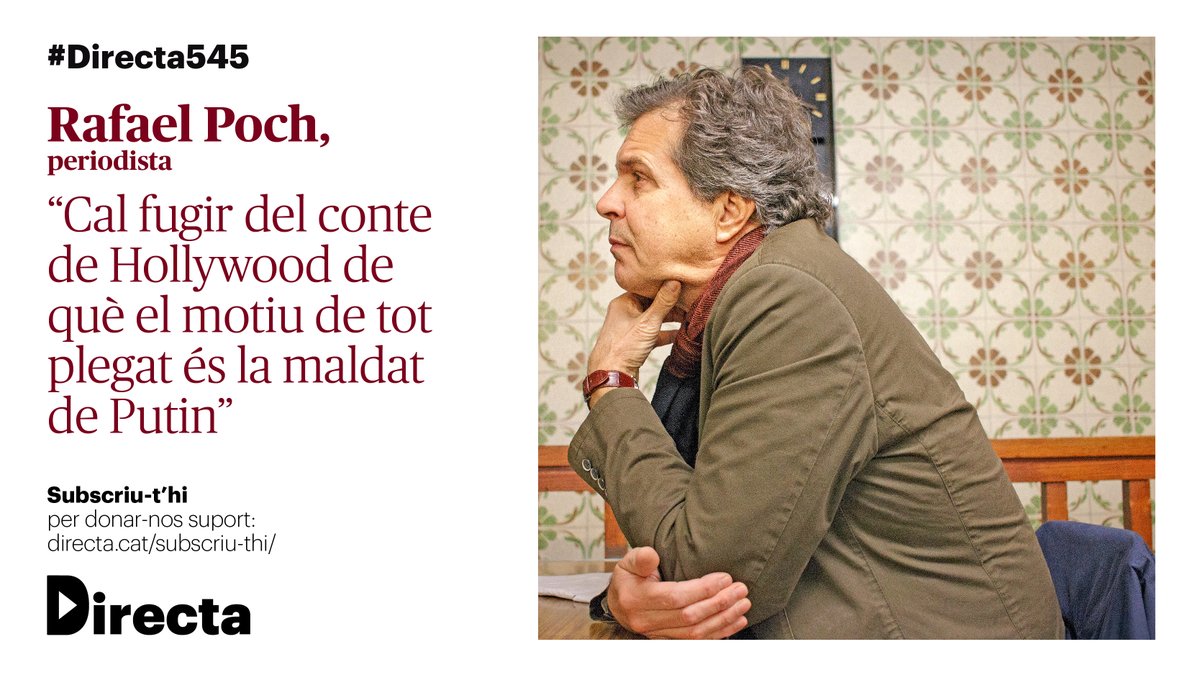 La_Directa's tweet photo. #EnObert | Ja podeu consultar l'entrevista en profunditat a Rafael Poch-de-Feliu, qui va ser durant 35 anys corresponsal del diari La Vanguardia a l’URSS i a Rússia (1988-2002) i a la Xina (2002-2008)
✍️ Per @crespix
📸 @miquimm
▶️ https://t.co/WVsO8sGZ1I
#Directa545 https://t.co/Afb0DewQAu