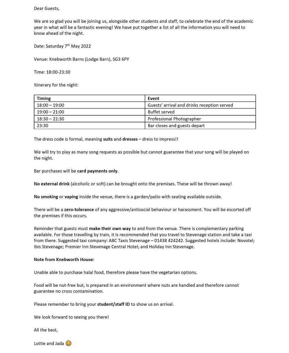 🔔 Announcement 🔔 We hope you’re all as excited as we are for the LMS End of Year Ball tomorrow evening!! 🥂 Below is everything you’ll need to know ahead of the night 🥳 <a href="/HertsGEP/">Geography, Environment & Planning at Herts</a> @hertssu <a href="/uniofhertslms/">uh</a> <a href="/UniofHerts/">University of Hertfordshire</a>