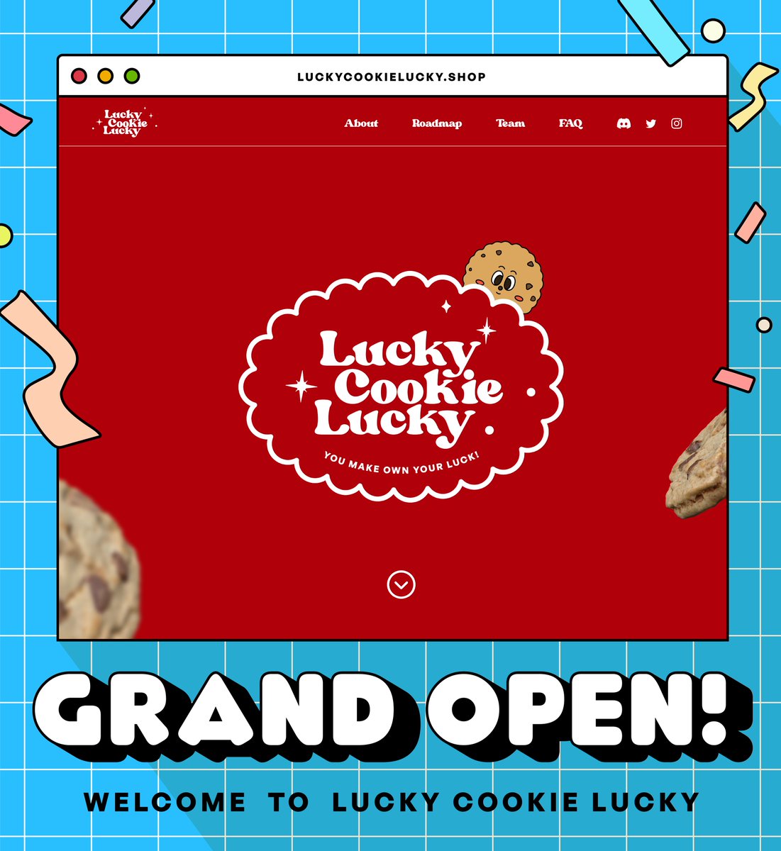 luckcooluck's tweet photo. Hello, Cookies🍪
드디어, 마침내, LuckyCookieLucky 오픈🎉

곧 등장할 행운 가득한 쿠키들을 기대해주세요✨
https://t.co/leRLZtAKZQ

#NFT #PFP #LuckyCookieLucky #LCL https://t.co/uEVv09Zt2R