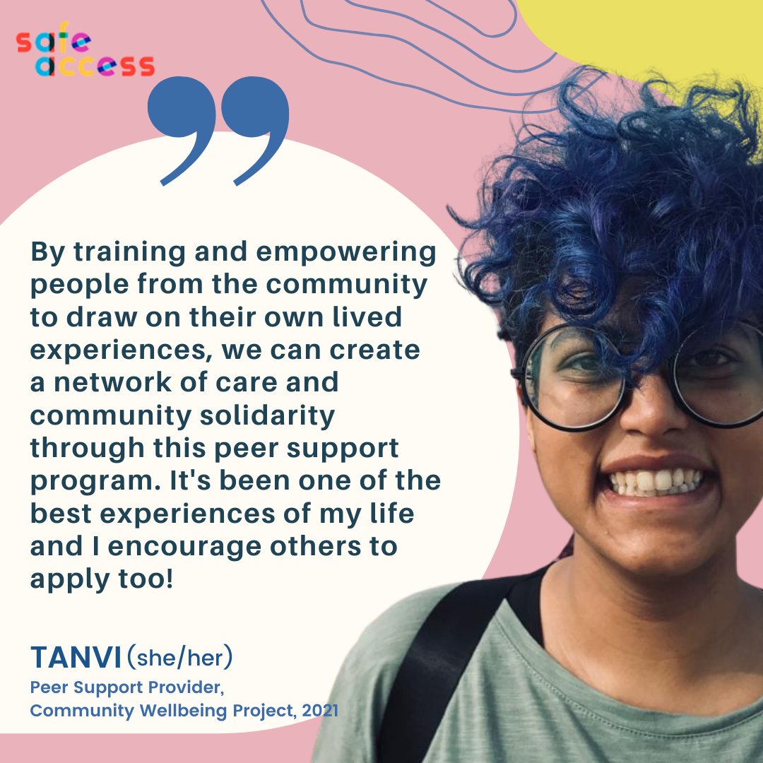 access_safe's tweet photo. We asked Peer Support Providers why would they recommend CWP and here's what Tanvi has to say.

APPLICATIONS OPEN, APPLY NOW! 
https://t.co/8mPCqtdUuX

#applynow #communitywellbeing #peersupport  #peersupportprovider #queer #LGBTQ #LGBTQIA #LGBT #MentalHealthAwareness https://t.co/cXuiHRxLF4