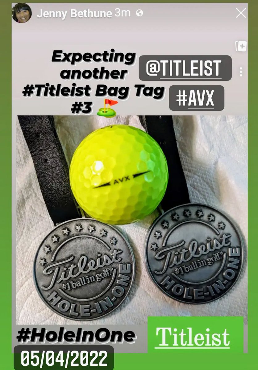 Hey <a href="/Titleist/">Titleist</a> -I must be your favorite golfer - just made my 4th Hole in one and 3rd time with #TitleistAVX -- just go ahead- add me to the #Payroll - #Spokesperson - just waiting on my 3rd #bagtag