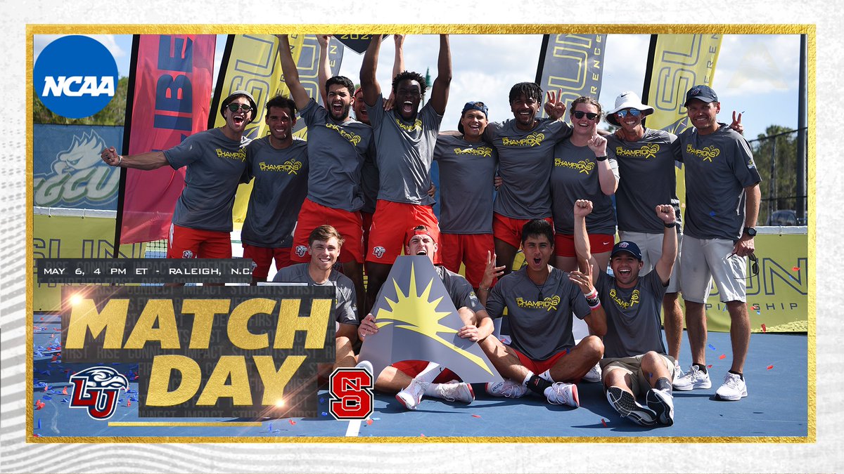 ASUN_Tennis's tweet photo. MATCH DAY‼️🎾

@LibertyMTennis begins its #NCAA DI Men's Tennis Championship run taking on NC State today at 4️⃣ PM‼️💪

📺| https://t.co/vhUjFw2stH
📊| https://t.co/NQrz36PFsq

#ASUNBuilt | #ASUNMTEN | #RiseWithUs🔥 https://t.co/vsFmoWyJo0