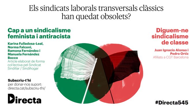 La_Directa's tweet photo. @SINDILLAR @CGTBarcelona @maria_ipunt #EnObert | Els sindicats laborals transversals clàssics han quedat obsolets? Ho debaten:
✍️ Membres de @SINDILLAR
▶️ https://t.co/C9jtB6HjSt
✍️ Pedro Ortiz i Juan Ignacio Alonso, de @CGTBarcelona
▶️ https://t.co/5BGuXUyZBP
🎨 Il·lustració: @maria_ipunt
#Directa545
#Contrast https://t.co/AjGlLjBEUX