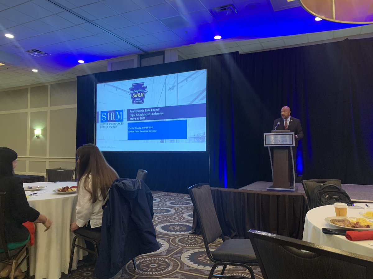 PA_SHRM's tweet photo. Curtis Woody from #SHRM, welcome to #PA! 😀

“The purpose of SHRM is to elevate #HumanResources…”  

#PASHRM https://t.co/XVvz7SY0Ja