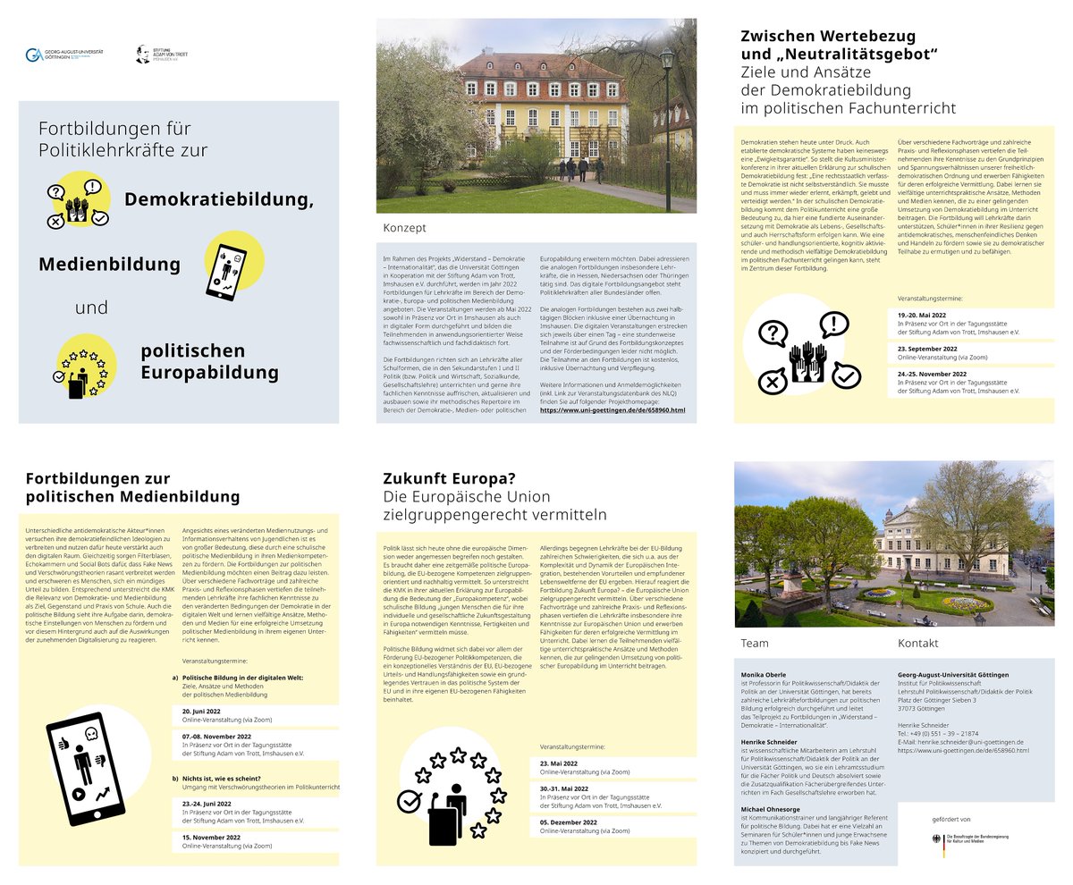 👇 Politiklehrkräfte aufgepasst: neue Fortbildungen zu Demokratiebildung, Europabildung &amp; Medienbildung, digital <a href="/uniGoettingen/">Uni Göttingen</a> &amp; in Präsenz <a href="/StiftungTrott/">Stiftung Adam von Trott</a>, dank Förderung <a href="/BundesKultur/">BKM Kultur & Medien</a> kostenfrei, Infos 👉uni-goettingen.de/de/658960.html #politischeBildung #Twitterlehrerzimmer #PolBil