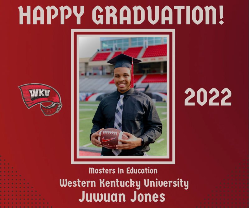 Juwuan graduates today, May 6, 2022 from Western Kentucky University with a Masters in Education. Juwuan attained his Bachelors &amp; Masters in 5 years. Chandra &amp; I are so proud of Juwuan.

Just the beginning...GOD has more work for Juwuan to do. 

His Story Continues. GOD's Plans