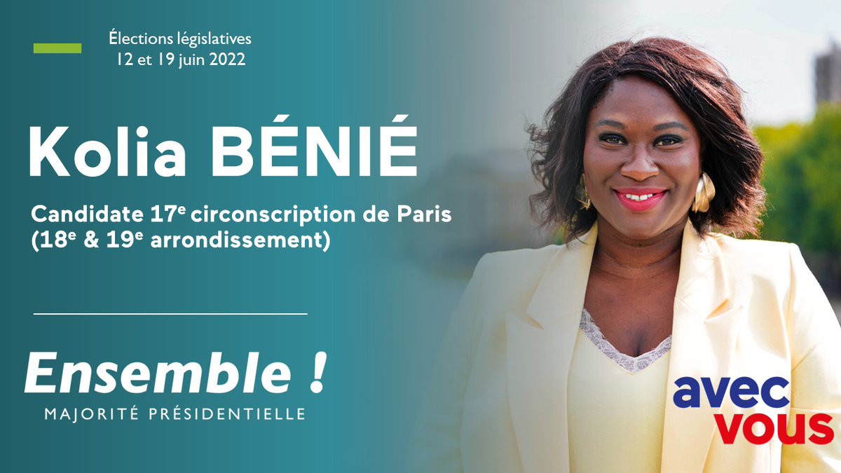 🇫🇷 Fière et honorée de représenter la majorité présidentielle pour les prochaines #Législatives2022 dans la 17e circonscription de #Paris. 
Égalité des chances, émancipation et qualité de vie seront au coeur de mon projet, pour vous et #AvecVous 🚀

#Ensemble 
#Paris18 
#Paris19
