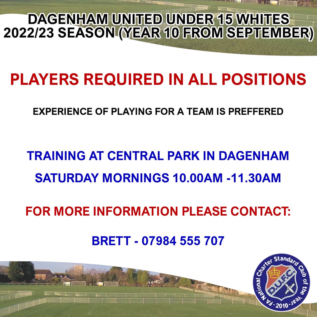 Dagenham United Under 15 Whites - Players required - school year 10 from September #SquadBooster #essexfa <a href="/EssexCountyFA/">Essex County FA</a> #playersrequired #dagenham #barking #romford #hornchurch #rainham #essex #eastlondon #youthfootball #retweet #dagenhamunited #dagenhamunitedfc