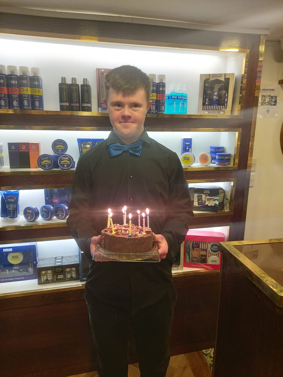 4 Eras of Barbering!! ✂️ Fionn celebrating his 22nd birthday at our Flagship store at 51 Grafton Street, where it ALL began. Proud to have such a great worker and a team player in Fionn! Happy Birthday 🥳 

@DownSyndromeIRL @downsyndub @DSiupdate @DownsyndromeUk