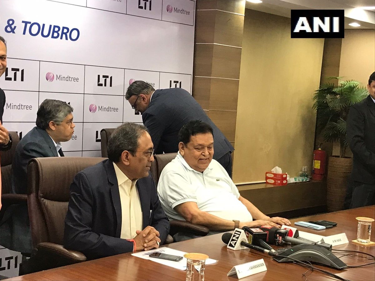 L&amp;T Infotech (#LTI) and #Mindtree announce merger; entity to be collectively called LTIMindtree. L&amp;T to hold 68.73% shares after merger: LTI Chairman AM Naik

Track updates - bit.ly/3M2eHyc 

(ANI)