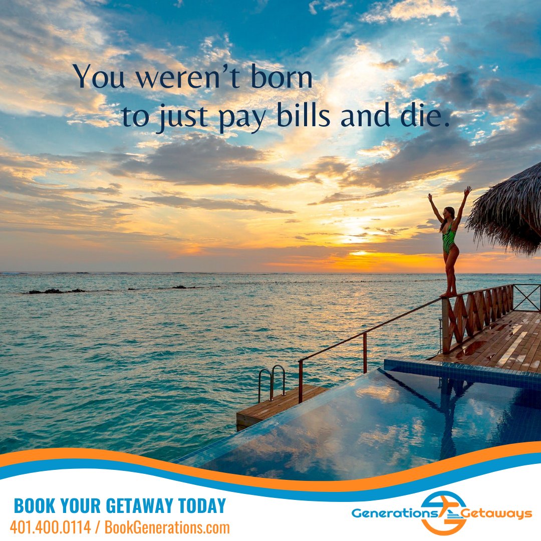 GenGetaways's tweet photo. No you were not! You were born to travel too! Book your getaway today!
#travel #vacation #getaway #allinclusive #resort #caribbean #beach #island #family #quotestoliveby #travelquotes #GenerationsGetaways #BookGenerations https://t.co/IVEXwOQD34