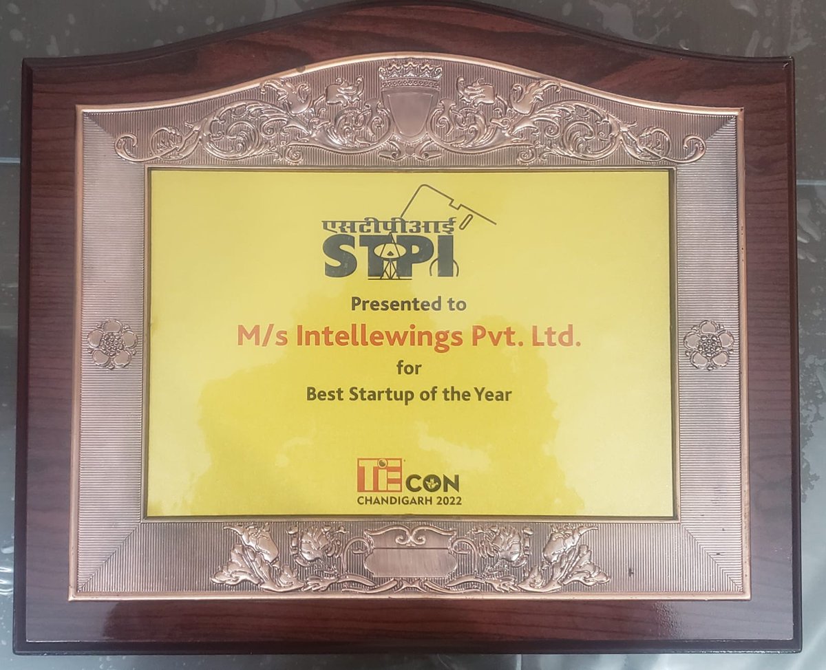 We are very proud to announce that Intellewings has won the STPI-TieCon "Best Startup of the Year" Award. Thanks everyone for support.

#startup #tiecon2022 #team #awards #startupnews #startupcommunity