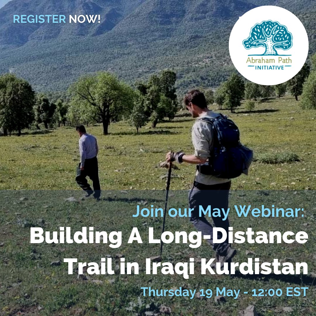 abrahampath's tweet image. We&apos;ve walked the 200km of trail scouted in Iraqi Kurdistan to-date. So what&apos;s next? We&apos;ll be joined by @leonmccarron and @LaweenMhamad, freshly back in Erbil from the trail through hike.
 us06web.zoom.us/webinar/regist…

#LetsWalk #TrailDevelopment #WalkingTrails us06web.zoom.us/webinar/regist…