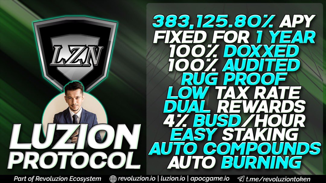 BnbKenobi's tweet photo. @ashwsbreal You can’t beat real doxed teams! Only @RevoluzionToken and their Luzion Protocol got this chop in control!

Website, Twitter, Medium, EVERYTHING is here: https://t.co/t6Y0eRDLdj

#luzionprotocol #highapy #passiveincome #100xgem #bscgem #moonshot #BUSDREWARDS #btc #bnb #lzn #doxed https://t.co/wCipaeTYlW
