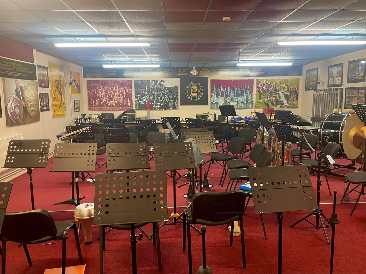 LlwydcoedBand1's tweet photo. Thank you to @TredegarBand for the use of their incredible Bandroom for this week, ahead of the Spring Brass Band Festival British Open next weekend in Blackpool. 

It’s inspirational to see the history on the walls, whilst playing as the acoustic rings around us. 

#ContestWeek https://t.co/oa5zuYbuD2