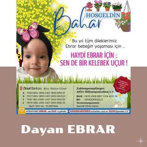 İktidardan malesefki fayda yok canlar.
Ebrar'ın bizden başka kimsesi yok.
Dayanışma yaşatır bunu biliyoruz.
Lütfen güzel yavrumuza destek olalım.
Nolur anne babasını düşünerek empati yapalım 🙏
D i y o r u z   k i.
👇👇👇
Dayan EBRAR yanındayız yavru💙💙